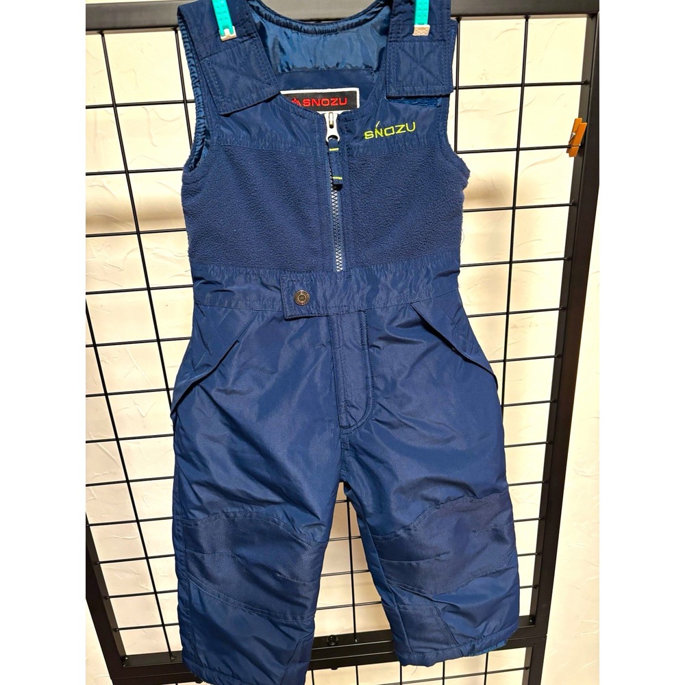 SNOZU Toddler 2T Snow Bib Navy Insulated Fleece Ski Pants Snowsuit Winter Kids